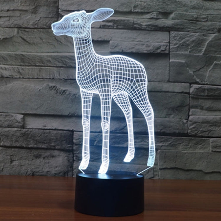 Deer Style 3D Touch Switch Control LED Light , 7 Color Discoloration Creative Visual Stereo Lamp Desk Lamp Night Light by bashfashion