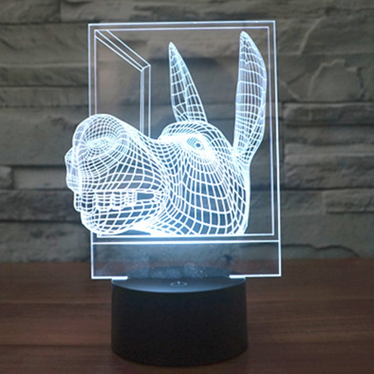 Donkey Shape 3D Touch Switch Control LED Light , 7 Colour Discoloration Creative Visual Stereo Lamp Desk Lamp Night Light by bashfashion