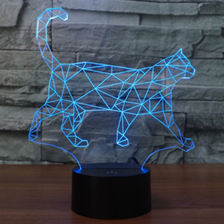 Walking Cat Shape 3D Touch Switch Control LED Light , 7 Colour Discoloration Creative Visual Stereo Lamp Desk Lamp Night Light by bashfashion