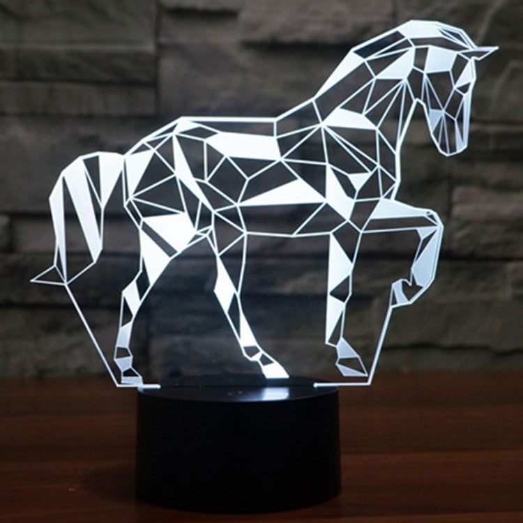 Horse Shape 3D Touch Switch Control LED Light , 7 Color Discoloration Creative Visual Stereo Lamp Desk Lamp Night Light by bashfashion