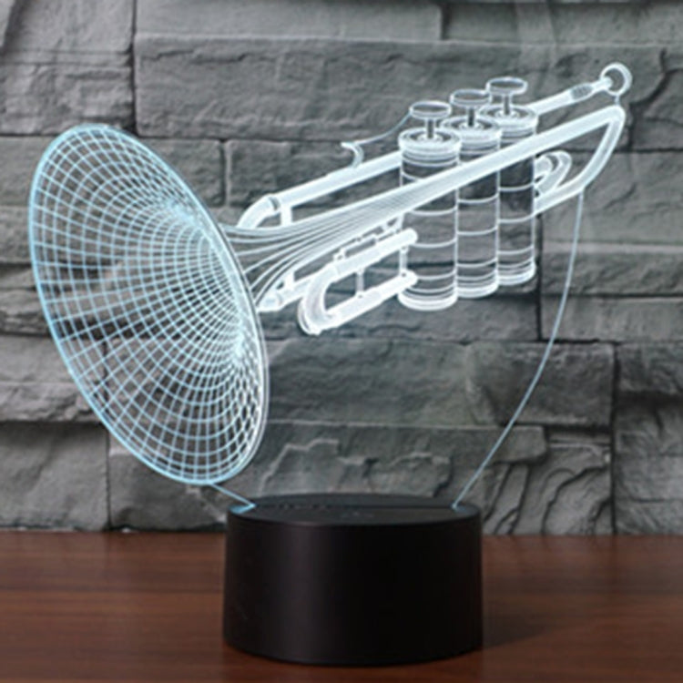 Trumpet Shape 3D Touch Switch Control LED Light , 7 Colour Discoloration Creative Visual Stereo Lamp Desk Lamp Night Light by bashfashion