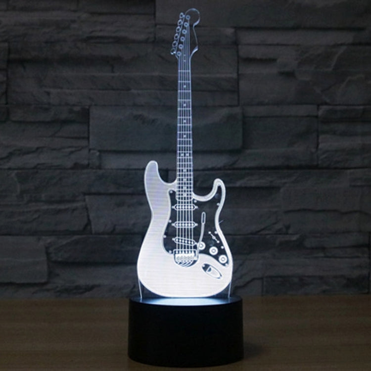 Electric Guitar Shape 3D Touch Switch Control LED Light , 7 Color Discoloration Creative Visual Stereo Lamp Desk Lamp Night Light by bashfashion