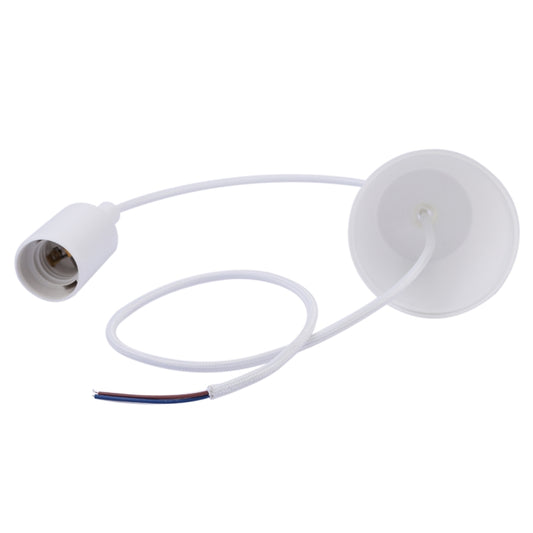 E27 Lamp Holder Hanging Wire Chandelier Lamp Holder Bulb Base Power Cable with Lampshade, Cable Length: 1m(White) by bashfashion