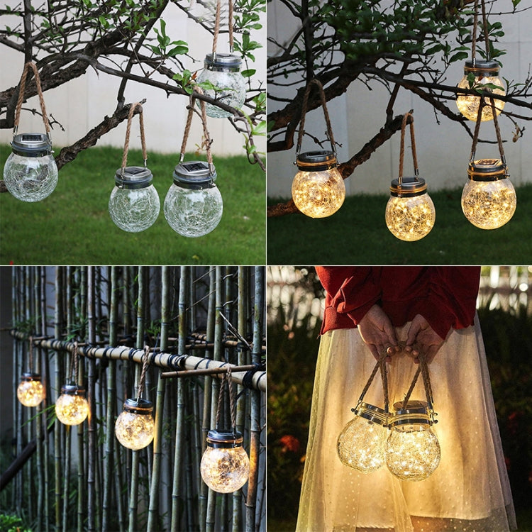 Solar Energy Glass Bottle Pendent Lamp IP55 Waterproof Outdoor Garden Decoration Light (Warm White) by bashfashion