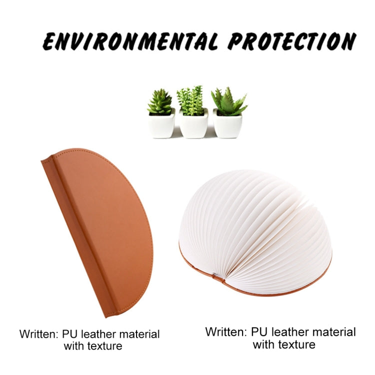 Foldable Pages Colorful Dimming Book Shape LED Light , Creative Portable USB Charging Semicircle Night Light with Remote Control(Brown) by bashfashion
