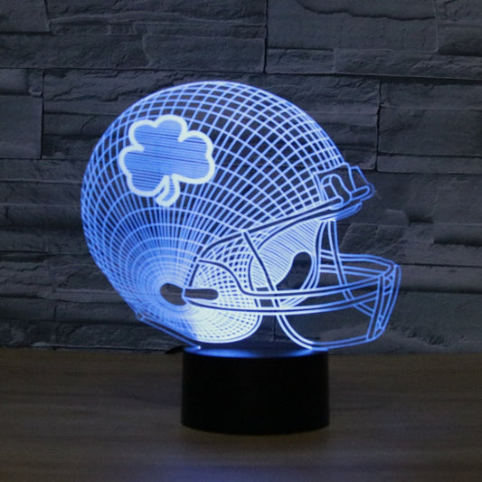 Rugby Hat Flower Shape 3D Colorful LED Vision Light Table Lamp, USB & Battery Version by bashfashion