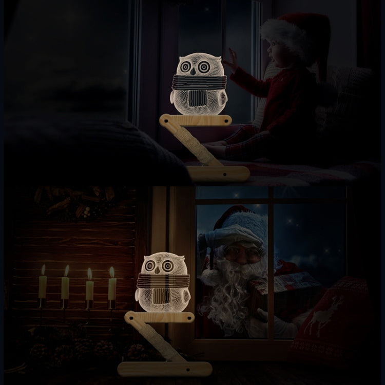 0.5W Children Bedroom Owl Folding Wood Lamp 3D Night Light (Warm Light) by bashfashion