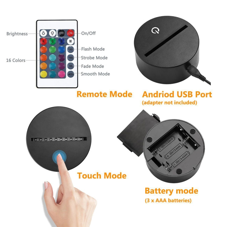 Basketball Black Base Creative 3D LED Decorative Night Light, 16 Color Remote Control Version by bashfashion