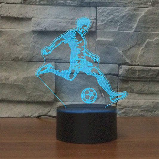 Play Football Black Base Creative 3D LED Decorative Night Light, Powered by USB and Battery by bashfashion
