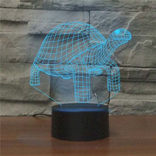 Tortoise Black Base Creative 3D LED Decorative Night Light, USB with Touch Button Version by bashfashion