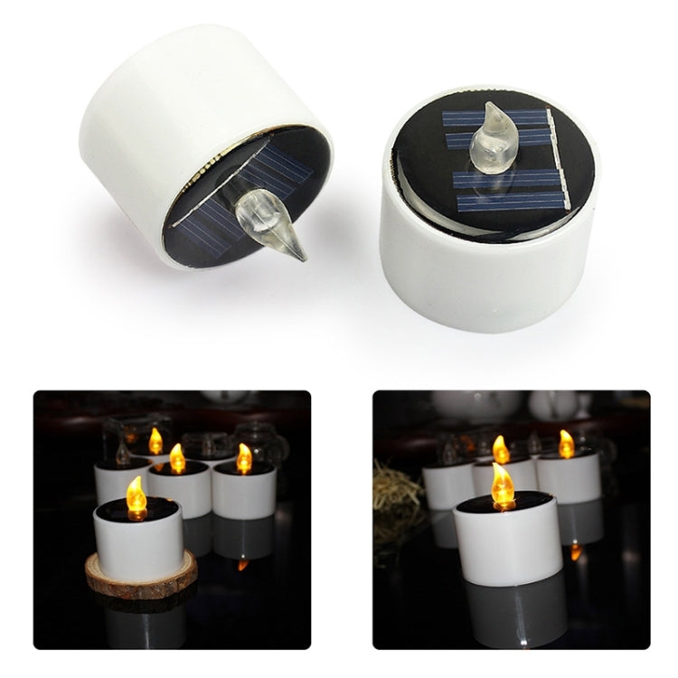 6 PCS Solar Power Candle Lamp, Warm White Light LED Energy Saving Atmosphere Night Light by bashfashion