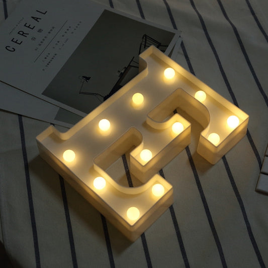 Alphabet E English Letter Shape Decorative Light, Dry Battery Powered Warm White Standing Hanging LED Holiday Light by bashfashion