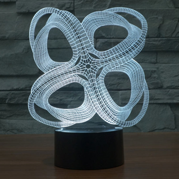 Four Circle Abstract Style 3D Touch Switch Control LED Light , 7 Color Discoloration Creative Visual Stereo Lamp Desk Lamp Night Light by bashfashion