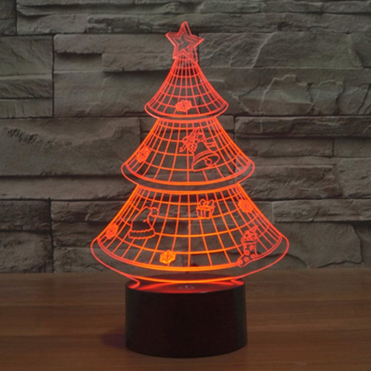 Christmas Tree Style 3D Touch Switch Control LED Light , 7 Color Discoloration Creative Visual Stereo Lamp Desk Lamp Night Light by bashfashion