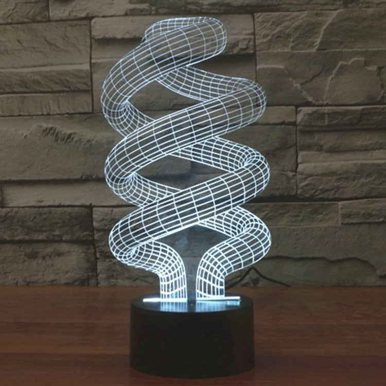 Spiral Style 3D Touch Switch Control LED Light , 7 Color Discoloration Creative Visual Stereo Lamp Desk Lamp Night Light by bashfashion