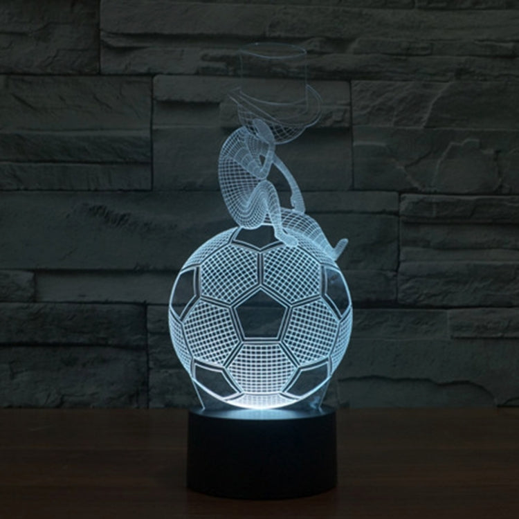 Thinking Football Style 3D Touch Switch Control LED Light Desk Lamp , 7 Colour Discoloration Creative Visual Stereo Lamp Night Light by bashfashion