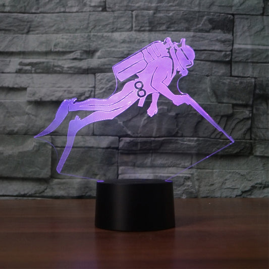 Diving Black Base Creative 3D LED Decorative Night Light, Powered by USB and Battery by bashfashion