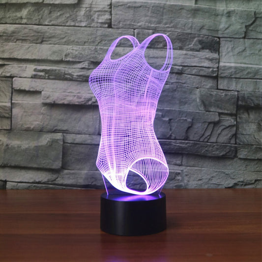 Swimsuit Black Base Creative 3D LED Decorative Night Light, USB with Touch Button Version by bashfashion