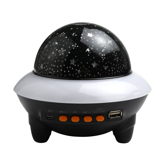 LED Flying Saucer Starry Sky Light Bluetooth Music Star Projection Night Light with Remote Control (Black) by bashfashion