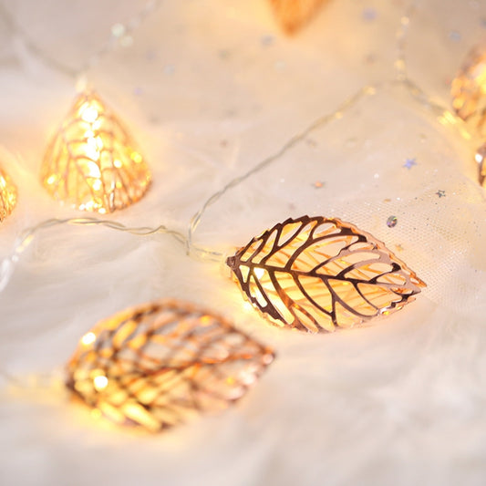 3m Rose Gold Leaf USB Plug Romantic LED String Holiday Light, 20 LEDs Teenage Style Warm Fairy Decorative Lamp for Christmas, Wedding, Bedroom (Warm White) by bashfashion