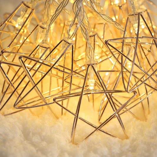 3m Iron Star USB Plug Romantic LED String Holiday Light, 20 LEDs Teenage Style Warm Fairy Decorative Lamp for Christmas, Wedding, Bedroom (Warm White) by bashfashion