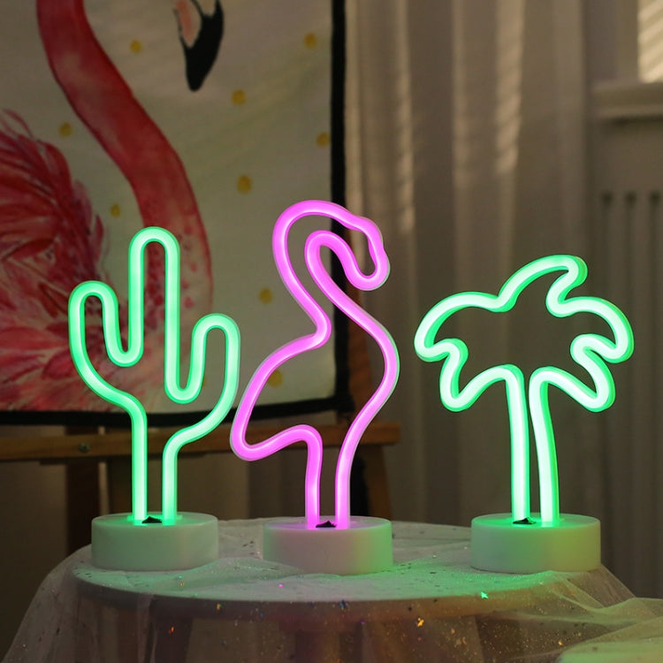 Coconut Tree Romantic Neon LED Holiday Light with Holder, Warm Fairy Decorative Lamp Night Light for Christmas, Wedding, Party, Bedroom(Green Light) by bashfashion