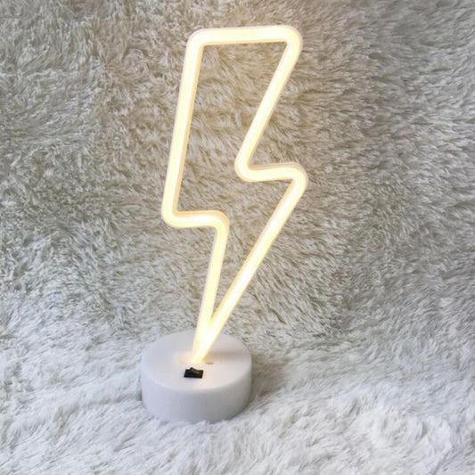 Thunder Romantic Neon LED Holiday Light with Holder, Warm Fairy Decorative Lamp Night Light for Christmas, Wedding, Party, Bedroom(Warm White) by bashfashion