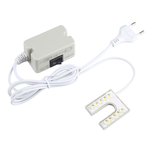 10 LEDs Sewing Machine Lamp U-shaped Highlight Magnet Working Energy-saving Lamp (EU Plug) by bashfashion