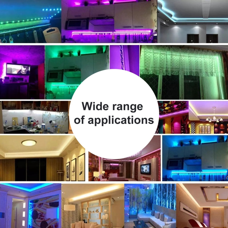 20m 600 LEDs SMD 5050 IP44 Waterproof RGB Light Strip with 24-keys Bluetooth + Music Remote Control, EU Plug by bashfashion