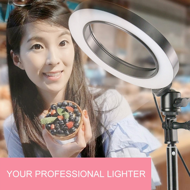 Live Broadcast Self-timer Dimming Ring LED Beauty Selfie Light with Small Table Tripod, Selfie Light Diameter: 16cm by bashfashion