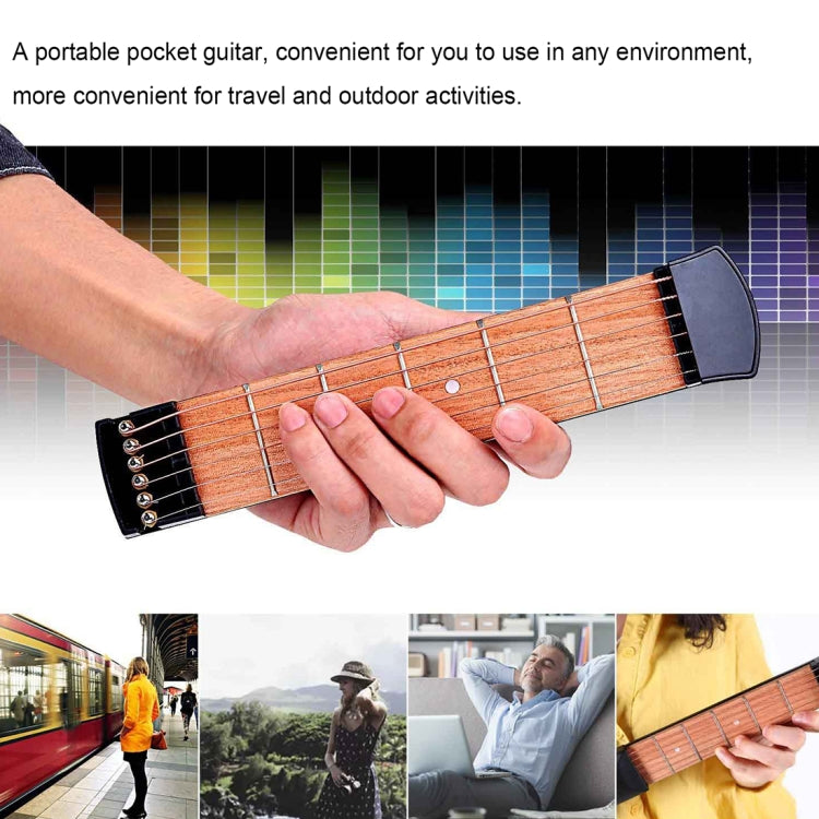 6 Fret Portable Pocket Guitar Practice Tool Gadget for Beginner Chord Fingering Practice Tool by bashfashion
