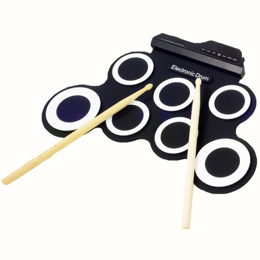 Portable Silicone Hand Roll USB Electronic Drum(Black) by bashfashion