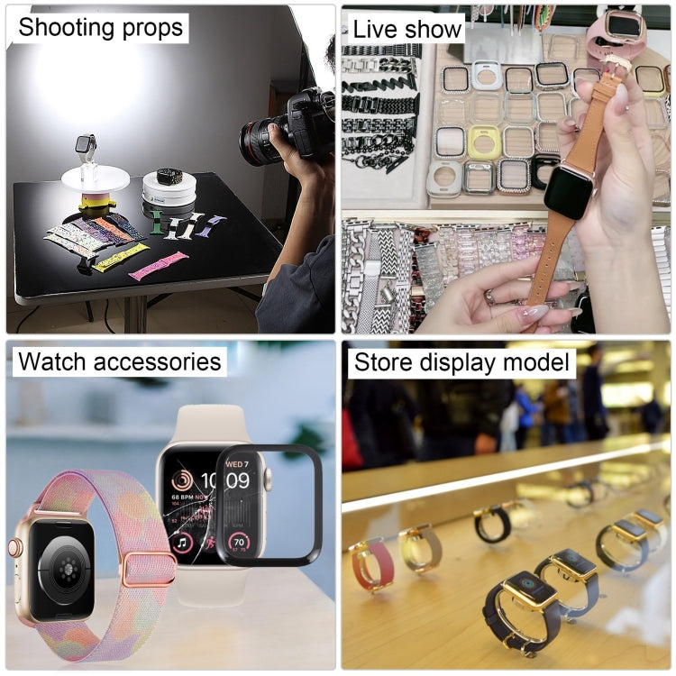 For Apple Watch SE 2022 40mm Black Screen Non-Working Fake Dummy Display Model, For Photographing Watch-strap, No Watchband (Starlight) by bashfashion