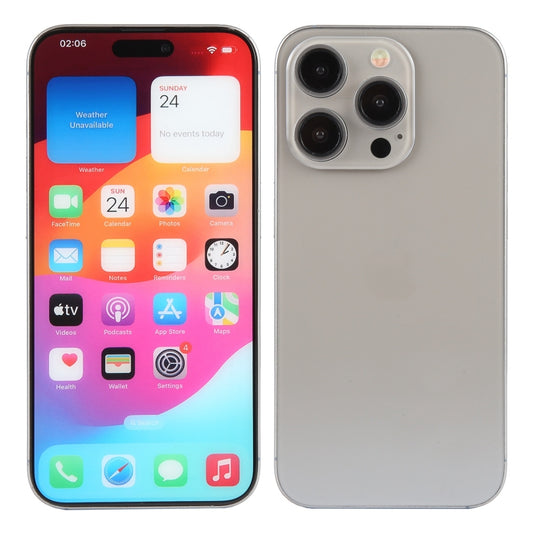 For iPhone 15 Pro Color Screen Non-Working Fake Dummy Display Model (Natural Titanium) by bashfashion