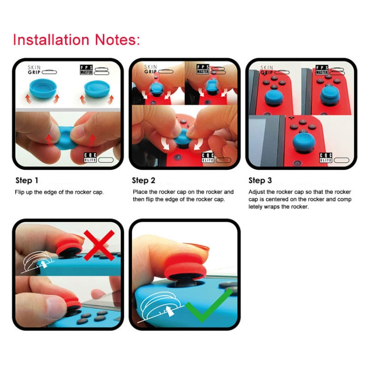 Left + Right Gamepad Rocker Cap Button Cover for Switch(Red) by bashfashion