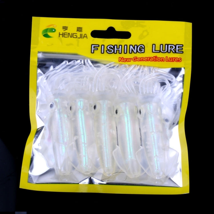 HENGJIA 5PCS Colorful Pipe Squids Plastic Soft Baits Artificial Fishing Lures Bionic Fishing Bait, Length: 9 cm by HENGJIA