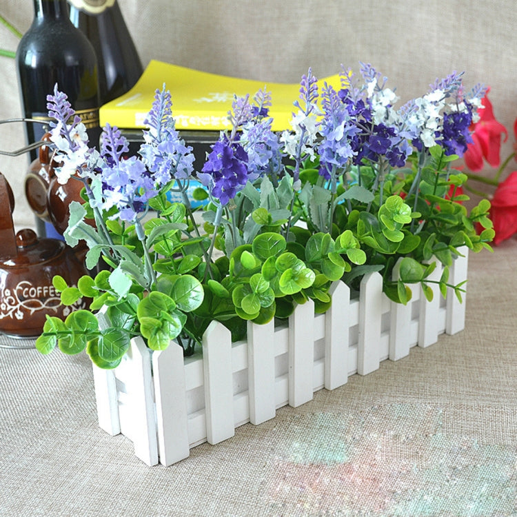 Wooden Flower Planter Fence Storage Holder Pot without Foam, Size: 40cm x 9cm x 11cm by bashfashion