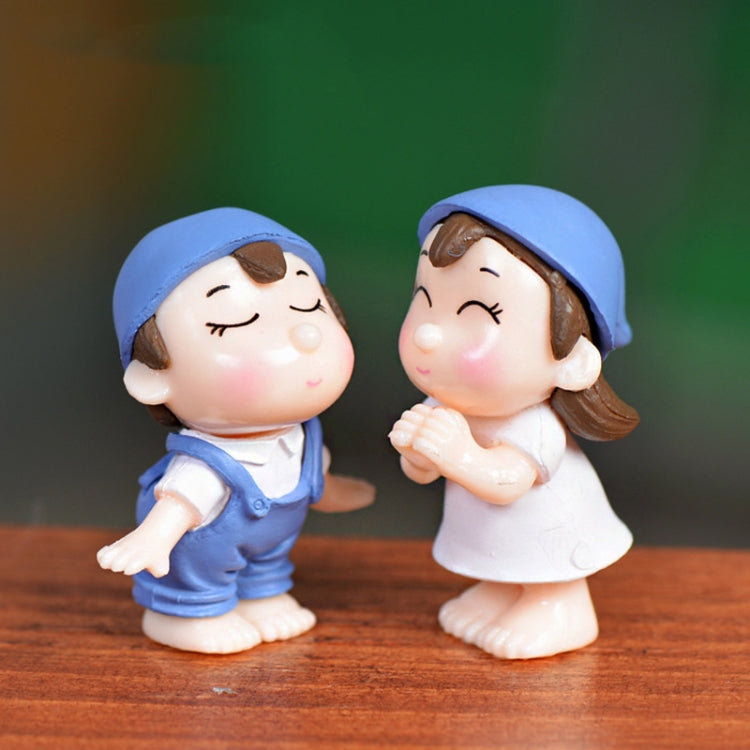 Lovers Smile Garden Dollhouse Decoration Moss Micro Landscape PVC Ornaments(Blue) by bashfashion