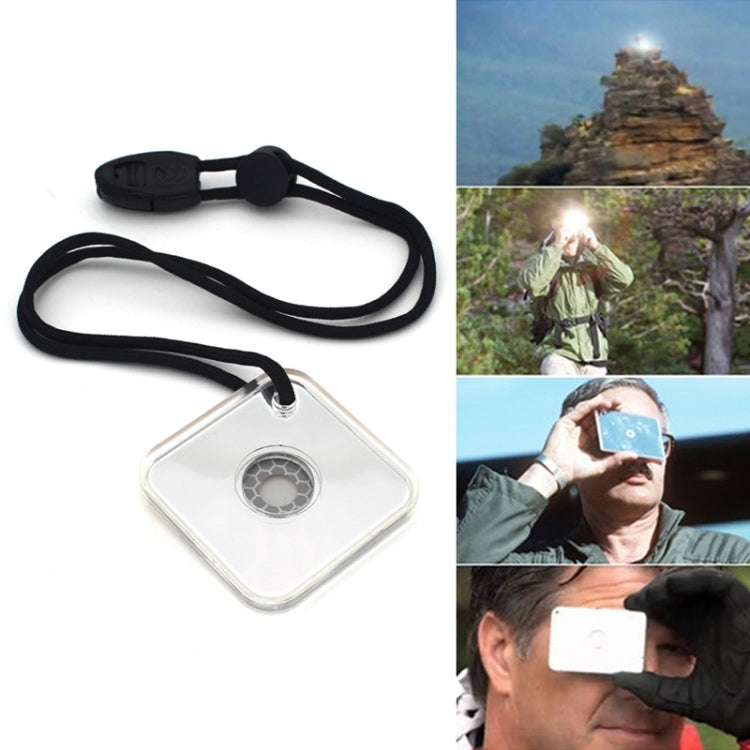 Multifunctional Survival Emergency Rescue Reflective Signal Mirror Hiking Outdoor Tool with Whistle by bashfashion