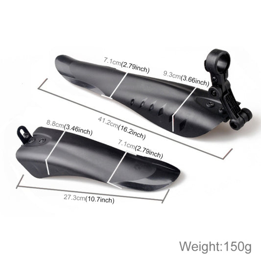 Mountain Road Fits Cycling Creative Mud Guard Dovetail Style Fenders Set for Bike Front And Rear(Black) by bashfashion