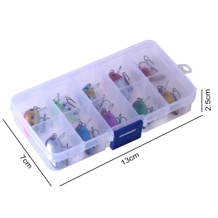 HENGJIA 10 PCS 3cm/1.5g Luya Rock Fishing Lures Bait Bionic Kit with Plastic Box by HENGJIA
