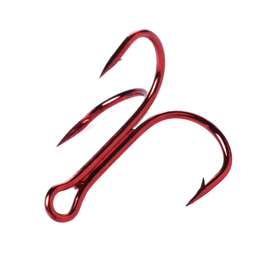 HENGJIA 20 PCS Classic Red High Carbon Steel Fishing Three-jaw Treble Hooks by HENGJIA