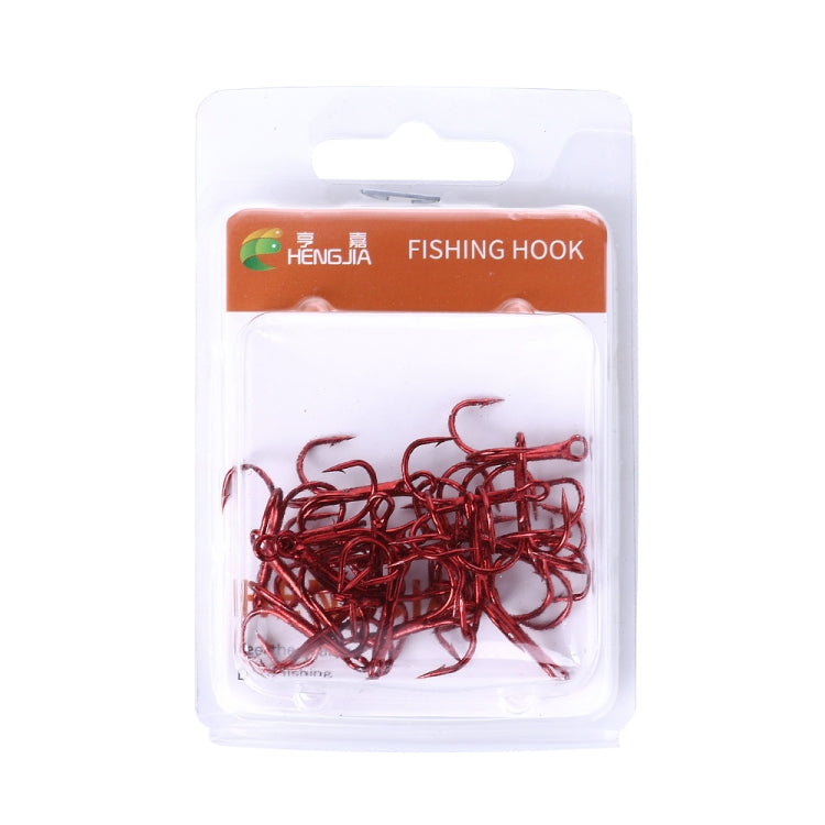 HENGJIA 20 PCS Classic Red High Carbon Steel Fishing Three-jaw Treble Hooks by HENGJIA