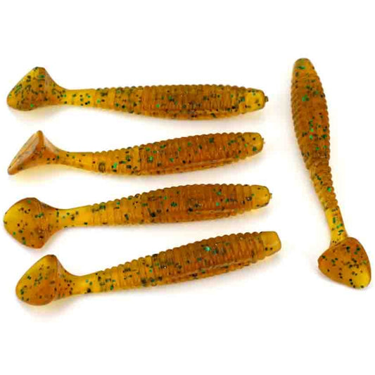 HENGJIA SO0205P 5 PCS 8cm/5g Screw Tail Soft Fishing Lure Artificial Baits by HENGJIA