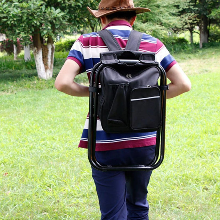 Outdoor Portable Folding Camping Chair Light Fishing Beach Chair Stainless Steel Pipe Folding Chair with Ice Bag(Camouflage) by bashfashion