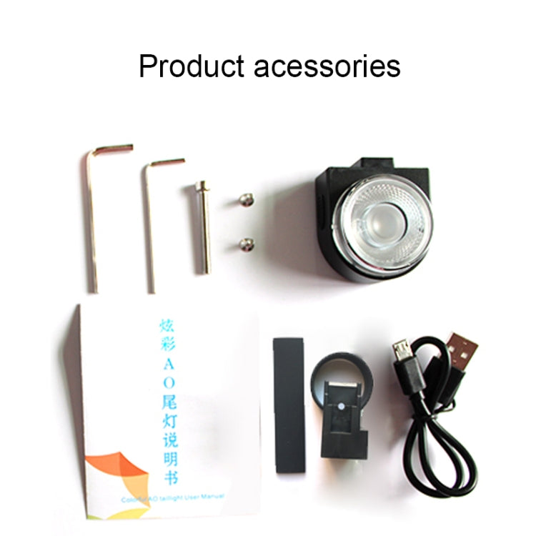 A0 IPX5 Waterproof Seven-color Bicycle USB Charging High Brightness Taillight by bashfashion