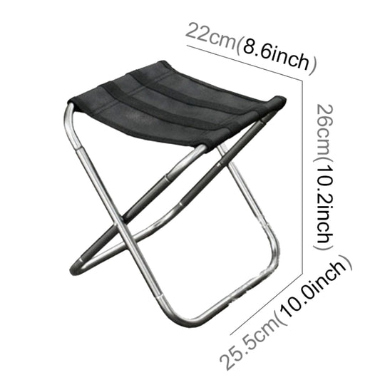 Outdoor Portable Folding Stool, Size: 25*22*26cm(Silver) by bashfashion