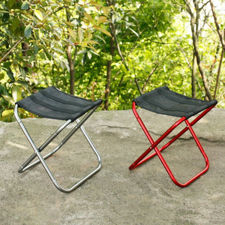 Outdoor Portable Folding Stool, Size: 25*22*26cm(Silver) by bashfashion