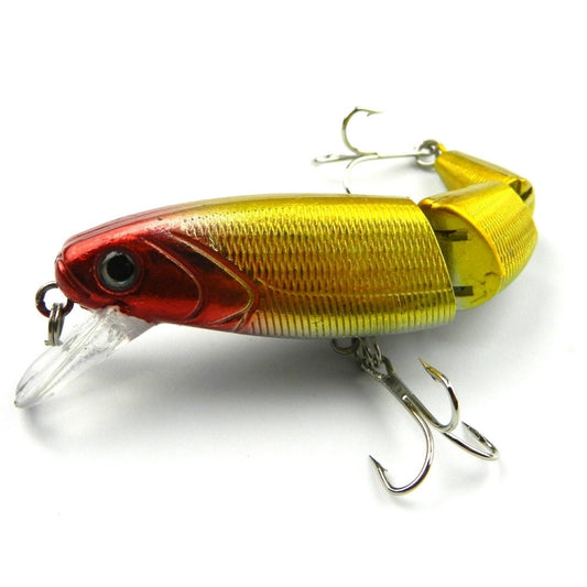 HENGJIA JM001-X 10.5cm 14g Multi-section Plastic Hard Baits Artificial Fishing Lures with Treble Hook, Random Color Delivery by HENGJIA