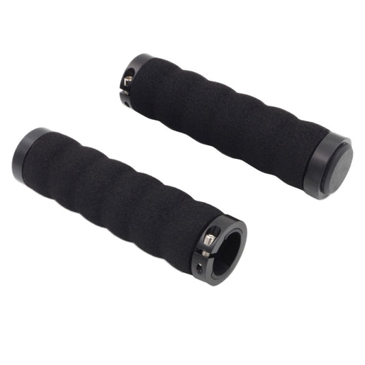 2 PCS AG30 Bicycle MTB Bike Lock-on Comfort Sponge Handlebar Hand-Stitched Grips(Black) by bashfashion